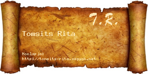 Tomsits Rita névjegykártya