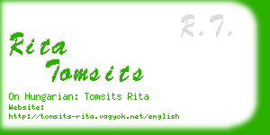 rita tomsits business card